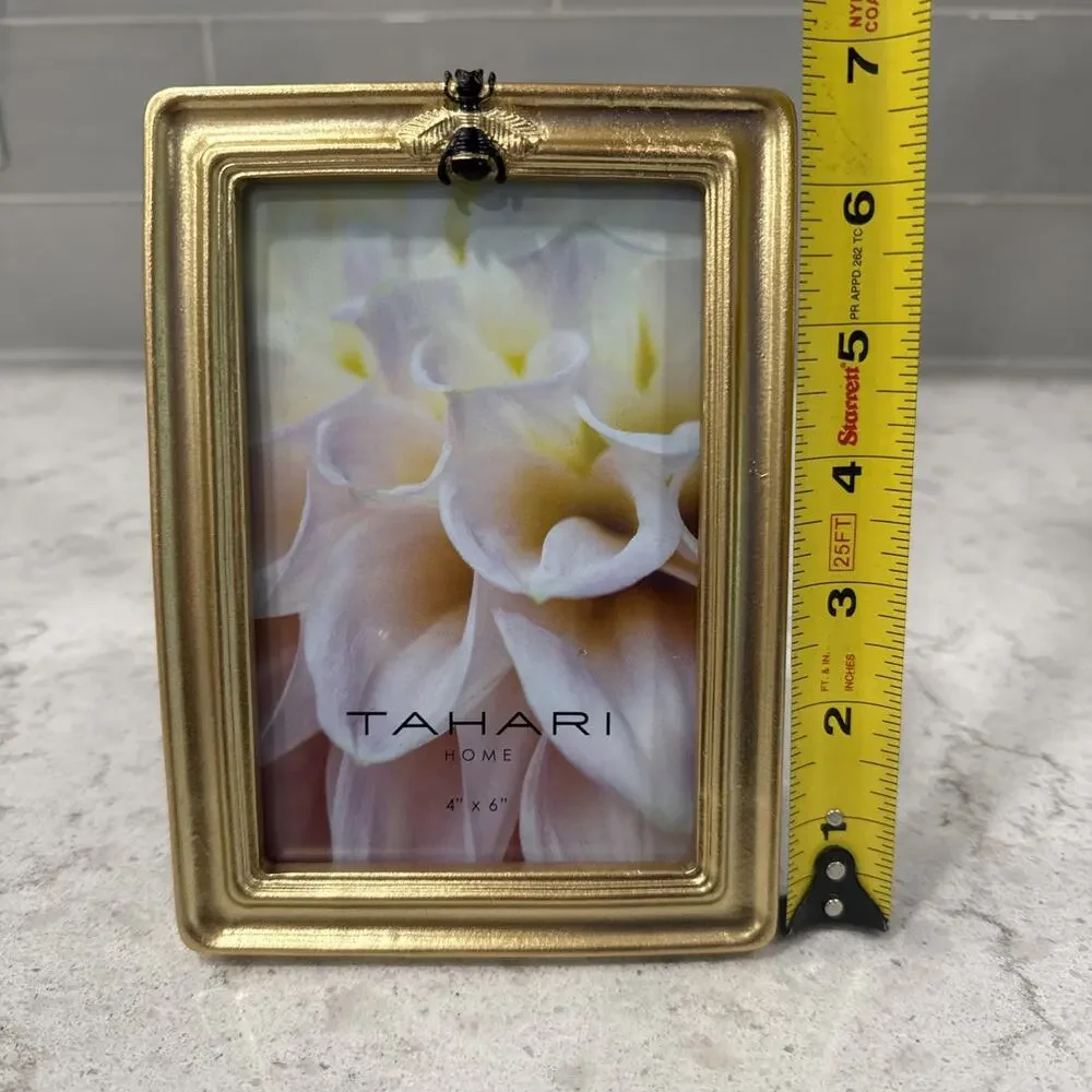 BEE Theme Gold-tone Photo Picture Frame for 4x6 picture TAHIRI Home Bumble Bees